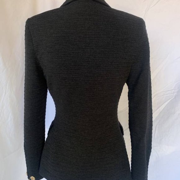 St John Collection By Marie Grey -Sweater Blazer Zip Front Grey Small 2 - Picture 5 of 10